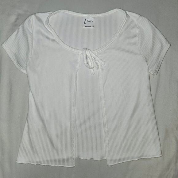 Livi Olivia Rae Ribbed Tie front cardigan 90s Clueless XS - Picture 1 of 4